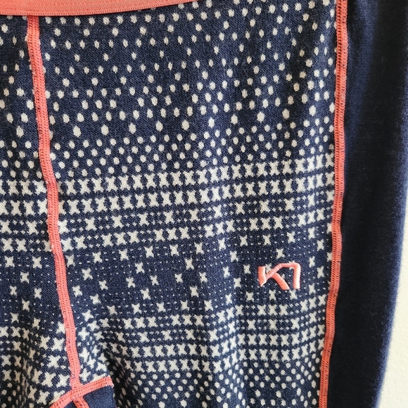 Wool Blend Baselayer Long underwear Kari Traa Navy Pants Leggings Size XL - Picture 5 of 11